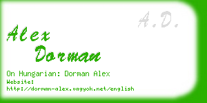 alex dorman business card